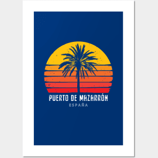 Sunset Palm Tree - Puerto de Mazarron Posters and Art